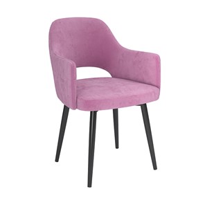 Кухонный стул Берта, велюр тенерифе розовый/Цвет металл черный в Перми
