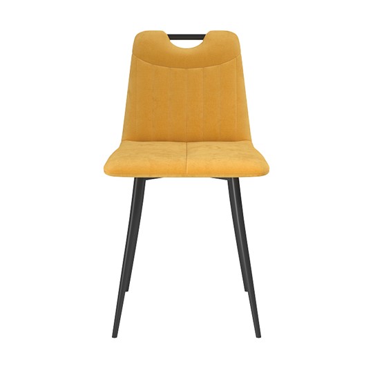Кухонный стул Брандо, велюр тенерифе куркума/Цвет металл черный в Перми - изображение 1