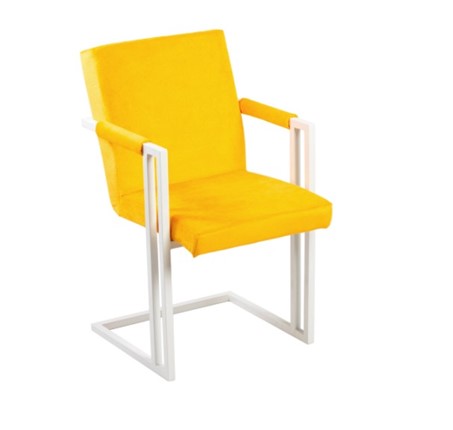Кухонный стул Бруно, Белый/Аврора 09(желтый) в Перми - изображение