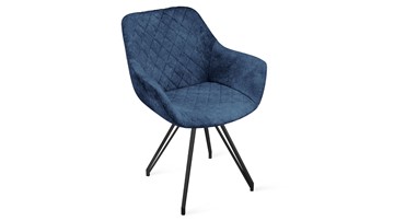 Обеденный стул Дастин К4 (Черный муар/Микровелюр Wellmart Blue) в Перми - предосмотр