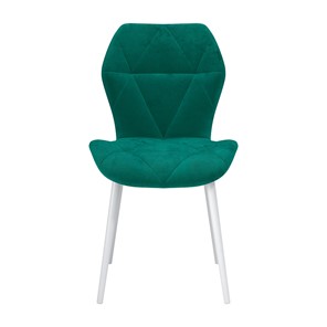 Обеденный стул Дора, велюр тенерифе изумруд/Цвет металл белый в Перми - предосмотр 1