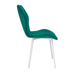 Обеденный стул Дора, велюр тенерифе изумруд/Цвет металл белый в Перми - предосмотр 2