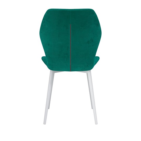 Обеденный стул Дора, велюр тенерифе изумруд/Цвет металл белый в Перми - изображение 3