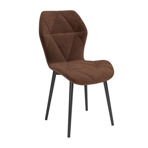 Обеденный стул Дора, велюр тенерифе шоколад/Цвет металл черный в Перми