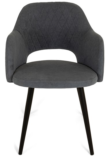 Обеденный стул Эспрессо-2, ноги черные круглые XL (R32)/велюр T177 Графит в Перми - изображение 1
