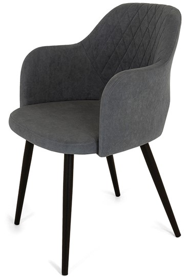 Обеденный стул Эспрессо-2, ноги черные круглые XL (R32)/велюр T177 Графит в Перми - изображение 2
