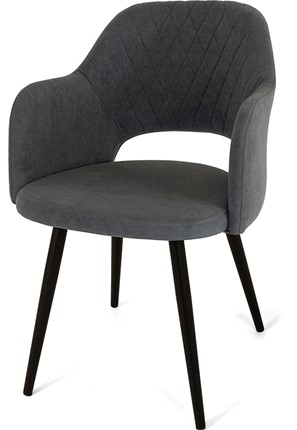 Обеденный стул Эспрессо-2, ноги черные круглые XL (R32)/велюр T177 Графит в Перми - изображение