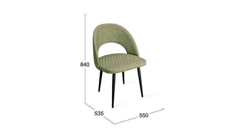 Обеденный стул Гэтсби К1К (Черный муар/Микровелюр Duna Olive) в Перми - изображение 5