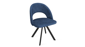 Обеденный стул Гэтсби К2 (Черный муар/Микровелюр Wellmart Blue) в Перми