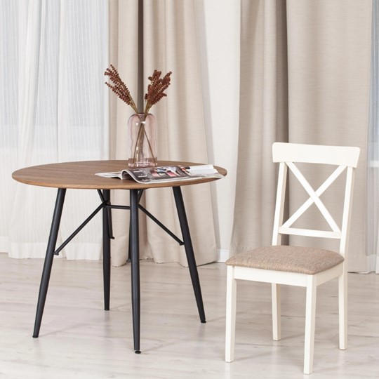 Кухонный стул Гольфи 2, дерево гевея 45х51х94 Ivory white/ткань кор.-зол 1505-9 (2 шт) арт.14117 в Перми - изображение 9