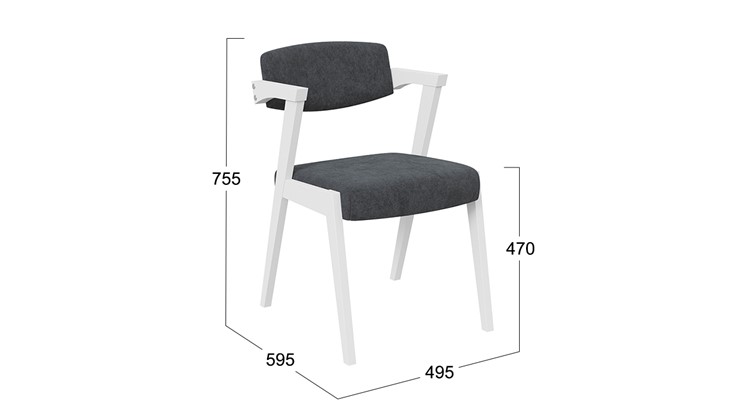 Кухонный стул Гонконг 2 N-242 (Белый/тк. №219 Велюр Jercy graphite) в Перми - изображение 1