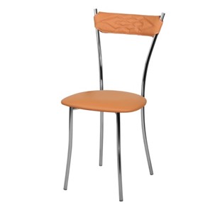 Кухонный стул Хлоя Софт СРП-087С Люкс хром  Экотекс оранжевый в Кунгуре