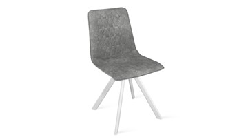 Обеденный стул Хьюго К2 (Белый матовый/Микровелюр Wellmart Silver) в Березниках