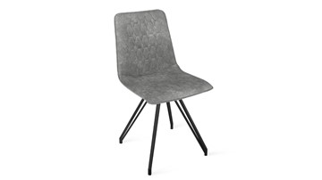 Обеденный стул Хьюго К4 (Черный муар/Микровелюр Wellmart Silver) в Перми - предосмотр