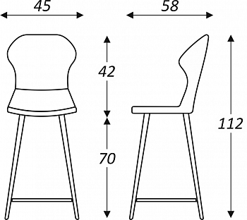 Кухонный стул Марио барный(Бордо Т175/ноги черные) в Перми - изображение 2