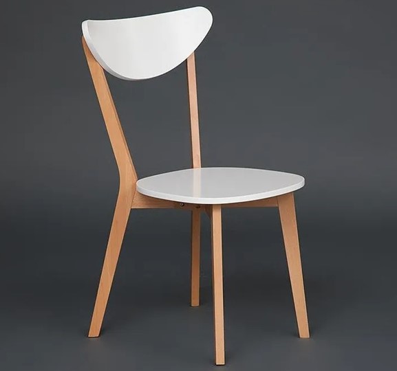 Обеденный стул MAXI (Макси), бук/МДФ 86x48,5x54,5 Белый/Натуральный Бук арт.19584 в Перми - изображение 2