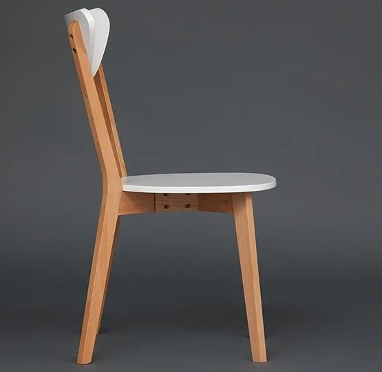 Обеденный стул MAXI (Макси), бук/МДФ 86x48,5x54,5 Белый/Натуральный Бук арт.19584 в Перми - изображение 3