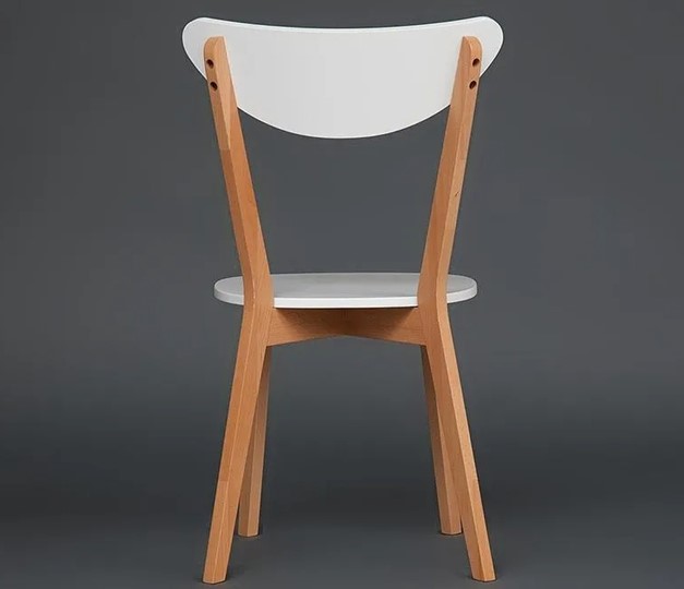 Обеденный стул MAXI (Макси), бук/МДФ 86x48,5x54,5 Белый/Натуральный Бук арт.19584 в Перми - изображение 4