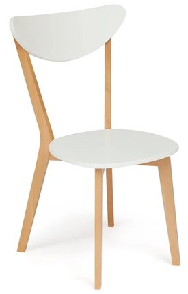 Обеденный стул MAXI (Макси), бук/МДФ 86x48,5x54,5 Белый/Натуральный Бук арт.19584 в Перми - изображение