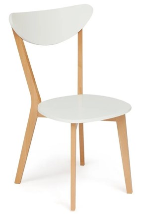 Обеденный стул MAXI (Макси), бук/МДФ 86x48,5x54,5 Белый/Натуральный Бук (2 шт) арт.10463 в Перми - изображение