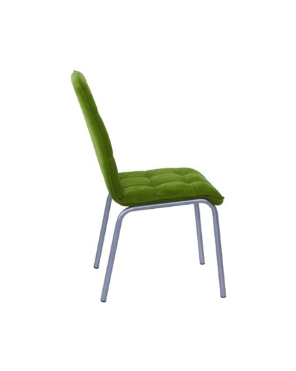 Кухонный стул Премьер  квадрат зеленый С166 (под хром) в Перми - изображение 1