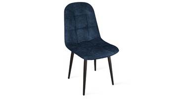 Обеденный стул Райс К1С (Черный муар/Микровелюр Wellmart Blue) в Перми