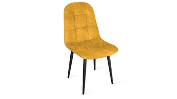 Обеденный стул Райс К1С (Черный муар/Микровелюр Wellmart Yellow) в Чайковском