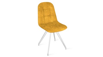 Обеденный стул Райс К4 (Белый матовый/Микровелюр Wellmart Yellow) в Перми - предосмотр