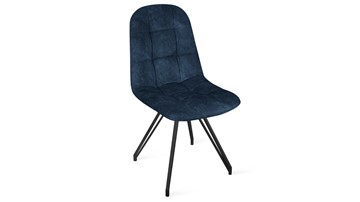 Обеденный стул Райс К4 (Черный муар/Микровелюр Wellmart Blue) в Соликамске