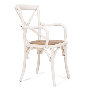 Обеденный стул с подлокотниками CROSS (mod.CB2008) 55х52х91 Белый (butter white) арт.12375 в Соликамске