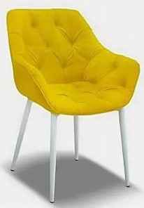 Кухонный стул Саваж желтый, ножки белые в Кунгуре