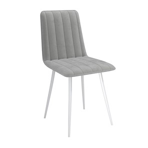 Обеденный стул Тахо, велюр тенерифе грей/Цвет металл белый в Перми - предосмотр