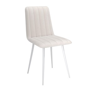 Обеденный стул Тахо, велюр тенерифе крем/Цвет металл белый в Березниках