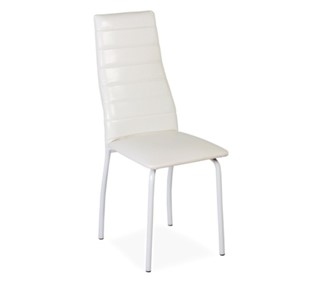 Кухонный стул Волна, прошивка горизонтально, каркас металл белый, Аттика белый в Перми