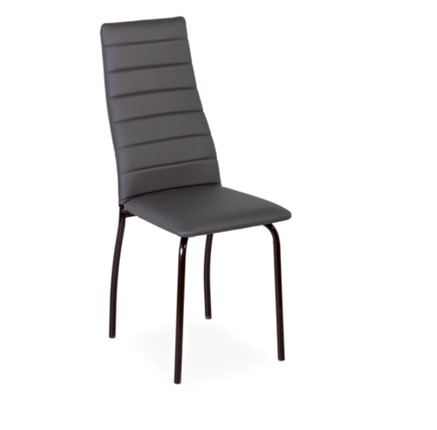Кухонный стул Волна, прошивка горизонтально, каркас металл коричневый, экотекс серый в Перми - изображение