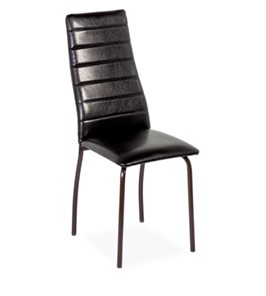Обеденный стул Волна, прошивка горизонтально, каркас металл коричневый, Аттика черный в Перми