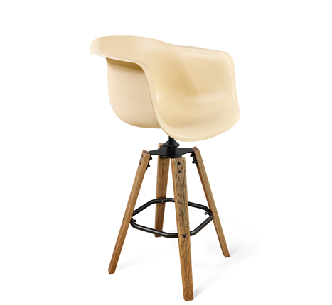 Барный стул SHT-ST31/S93 (бежевый/брашированный коричневый/черный муар) в Перми - изображение