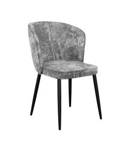 Обеденный стул DikLine 347 микровелюр M13 светло-серый, ножки черные, кант в цвет в Перми