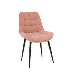 Мягкий стул для кухни Brendoss Комфорт розовый черные ножки в Перми