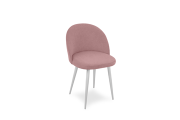 Мягкий стул для кухни Лайт розовый белые ножки в Березниках