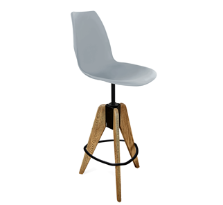 Барный стул SHT-ST29/S92 (серый ral 7040/брашированный коричневый/черный муар) в Перми