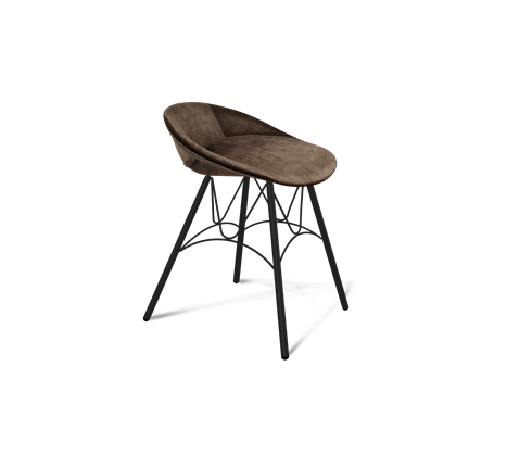 Обеденный стул SHT-ST19-SF1 / SHT-S100 (кофейный трюфель/черный муар) в Перми - изображение