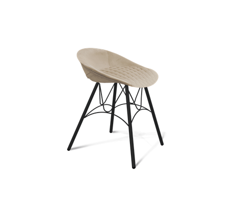 Обеденный стул SHT-ST19-SF1 / SHT-S100 (ванильный крем/черный муар) в Перми - изображение