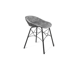 Обеденный стул SHT-ST19-SF1 / SHT-S107 (дымный/черный муар) в Перми
