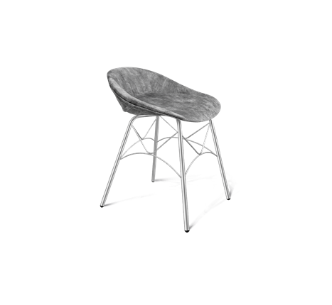 Обеденный стул SHT-ST19-SF1 / SHT-S107 (дымный/хром лак) в Перми - изображение