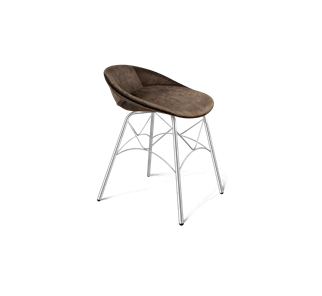 Обеденный стул SHT-ST19-SF1 / SHT-S107 (кофейный трюфель/хром лак) в Перми - предосмотр
