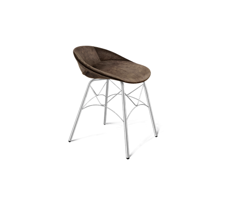 Обеденный стул SHT-ST19-SF1 / SHT-S107 (кофейный трюфель/хром лак) в Перми - изображение