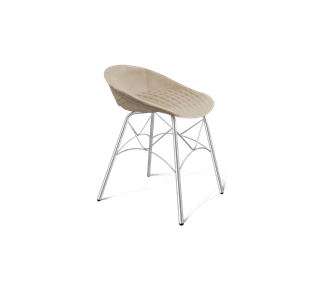 Обеденный стул SHT-ST19-SF1 / SHT-S107 (ванильный крем/хром лак) в Перми - предосмотр