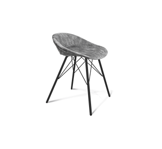 Обеденный стул SHT-ST19-SF1 / SHT-S37 (дымный/черный муар) в Перми - предосмотр