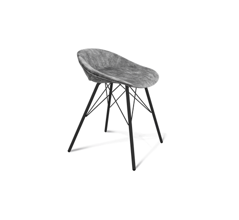 Обеденный стул SHT-ST19-SF1 / SHT-S37 (дымный/черный муар) в Перми - изображение